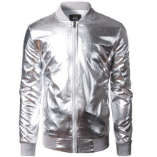 Load image into Gallery viewer, New Trend Metallic Gold Bomber Jacket Men/Women Veste Homme 2016 Night Club Fashion Slim Fit Zipper Baseball Varsity Jacket