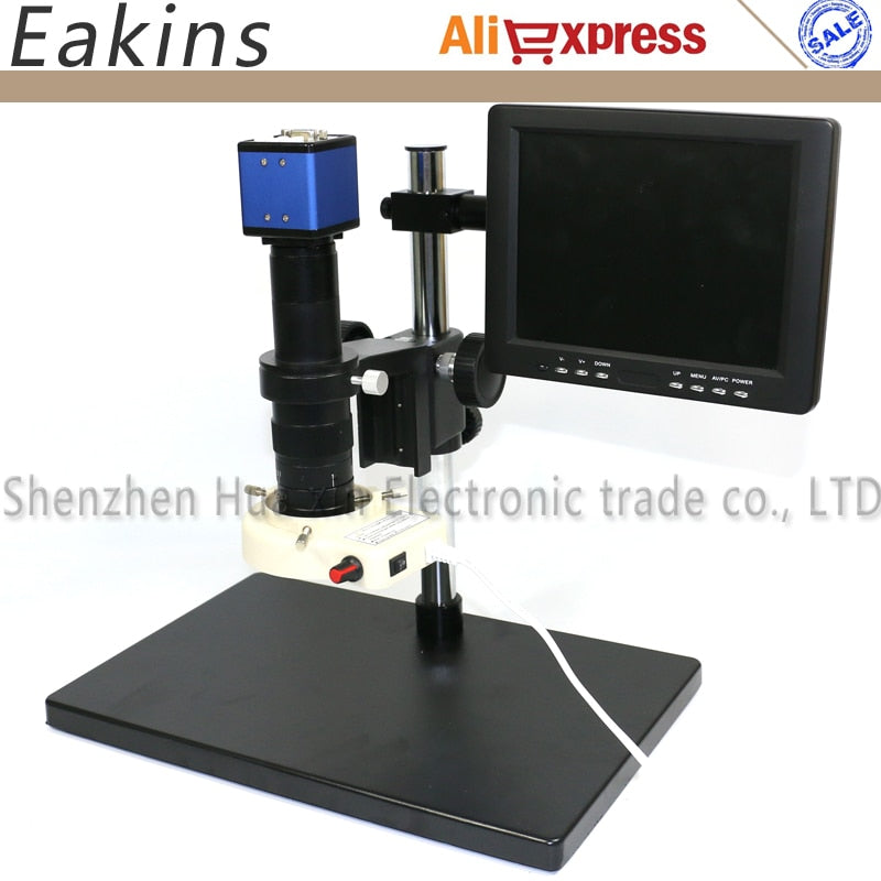 VGA Digital Industry Microscope Camera Set +Big Stand +180X C-MOUNT Lens+56 LED Ring + 8