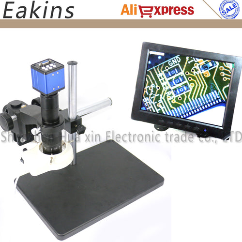 2.0MP VGA video industrial microscopes camera+Big Boom Stand+Universal bracket+180X C-MOUNT Lens+56 LED Ring Light+8