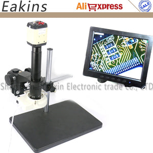 3in1 Industry Microscope CCD AV USB VGA outputs+300X C-Mount Lens+56 LED Ring Light+Big Boom stand holder+8" LCD to Industry Lab