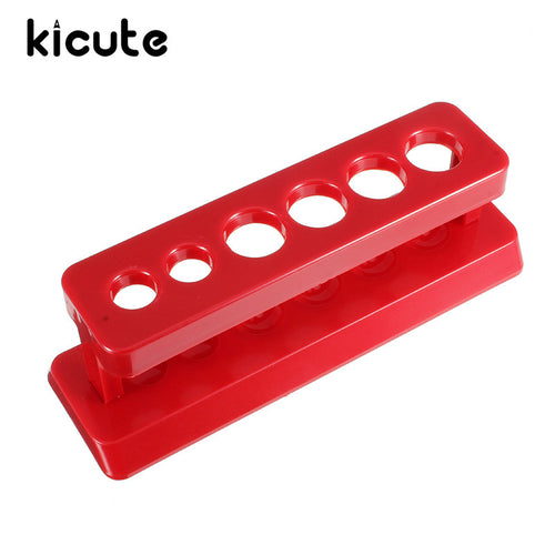 Kicute Red Plastic Test Tube Rack 6 Holes Holder Support Burette Stand Laboratory Test tube Stand Shelf Lab School Supplies