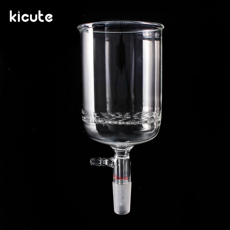 Kicute Newest Borosilicate 1000ml 24/40 Glass Funnel Buchner With 90 mm Pore Plate Lab Chemistry Supplies School Stationery