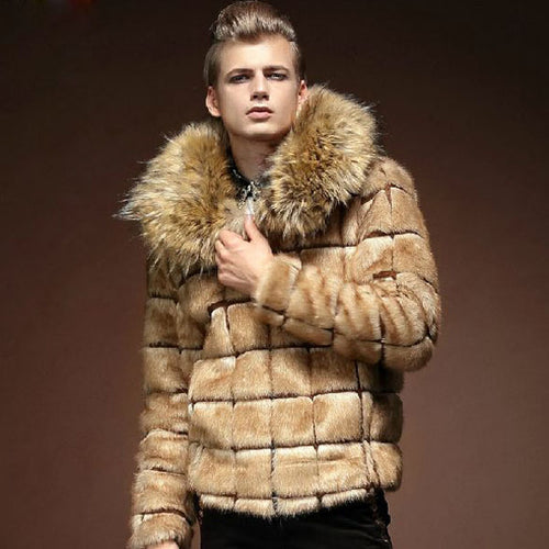 Free shipping new 2015 men wear winter fur coat fur neck winter jacket men plus size fashion men jacket fanzhuan 14126 casual