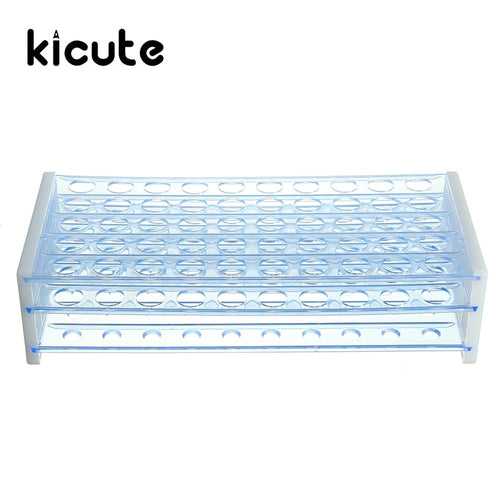 Kicute 50 Holes Plastic Test Tube Rack Standing Holder for 12-13 MM Test Tubes Stand Shelf Laboratory Supplies 255x110x62mm