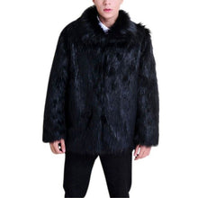 Load image into Gallery viewer, 2017 male Faux Fur Fashion Hair Jacket Overcoat Lady Jacket Men&#39;s Faux Leather Luxury Jackets Men Parker Luxury Fur Coat Feature