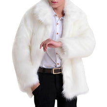 Load image into Gallery viewer, 2017 male Faux Fur Fashion Hair Jacket Overcoat Lady Jacket Men&#39;s Faux Leather Luxury Jackets Men Parker Luxury Fur Coat Feature