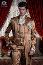 Load image into Gallery viewer, Latest Coat Pant Designs Italian Gold Embroidery Satin Men Suit Custom Suits Slim Fit 3 Piece Prom Dinner Tuxedo Terno Masculino