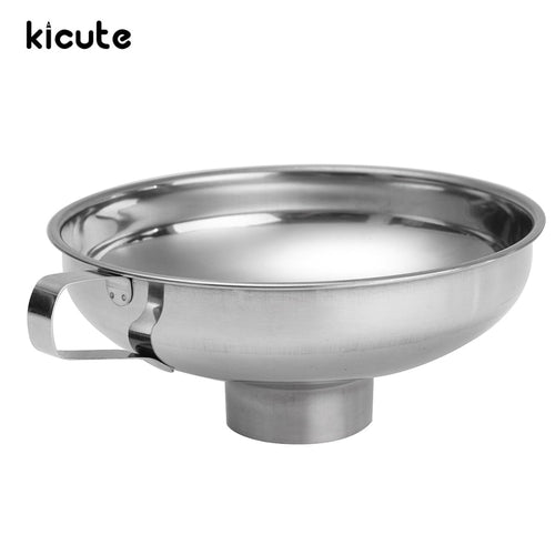Kicute New Stainless Steel Funnel Lab Educatinal Stationery 10.3cm Cup Hopper Filter Wide Mouth Canning Tool Laboratory Supply
