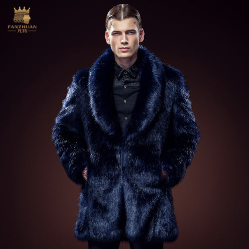 Free shipping new male 2016 men's casual fashion Court metrosexual fanzhuan winter thick warm fur coat collar 610091 on sale