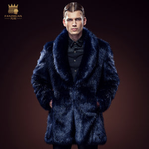 Free shipping new male 2016 men's casual fashion Court metrosexual fanzhuan winter thick warm fur coat collar 610091 on sale