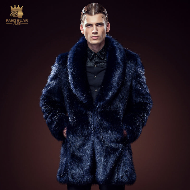 Free shipping new male 2016 men's casual fashion Court metrosexual fanzhuan winter thick warm fur coat collar 610091 on sale
