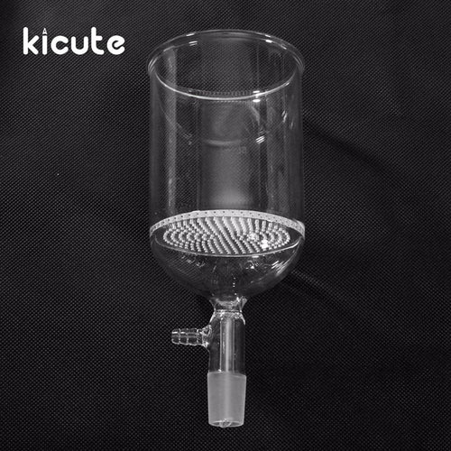Kicute 500ml 24/40 Laboratory Borosilicate Glass Funnel Buchner With 80mm Pore Plate Lab Chemistry Equipment School Supply