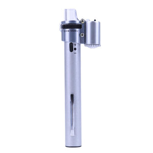 100x 60x 65x Microscope Metal Pen Adjustable Microscope Gift Biological Adjustable Microscope 3 LED Portable Tool