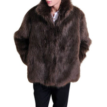 Load image into Gallery viewer, Men&#39;s Faux Leather Solid Long Sleeve Artificial Fur Jacket Luxury Jacket Parker Luxury Fur Coat Features Full Fur Trendy