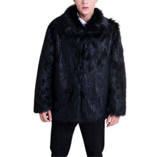 Load image into Gallery viewer, Men&#39;s Faux Leather Solid Long Sleeve Artificial Fur Jacket Luxury Jacket Parker Luxury Fur Coat Features Full Fur Trendy