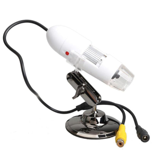 Practical Electronics USB TV AV Interface 8 LED Digital Camera Microscope Endoscope Magnifier 25X-400X Magnification Measure