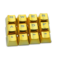 Load image into Gallery viewer, Mechanical Keyboard Caps PBT Plating Electroplate 12Pcs Keycap For Game Machine