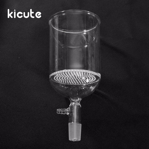 Kicute 500ml Laboratory Borosilicate Glass Funnel Buchner With 80mm Pore Plate 24/40 Lab Chemistry Equipment School Supply