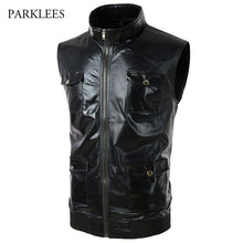 Load image into Gallery viewer, Stand Collar Sleeveless Tank Top Men Slim Fit 4 Pocket Zipper Mens Tank Tops Shiny Gold Metallic Night Club Party Vest Top Tees