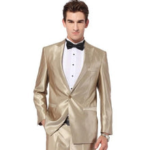Load image into Gallery viewer, High Quality One Button Gold Groom Tuxedos Groomsmen Mens Wedding Suits Prom Bridegroom (Jacket+Pants+Girdle+Tie) NO:1007