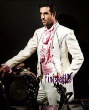 Load image into Gallery viewer, New Arrival One Button Gold Satin Groom Tuxedos Groomsmen Mens Wedding Suits Prom Bridegroom (Jacket+Pants+Girdle+Tie) NO:363