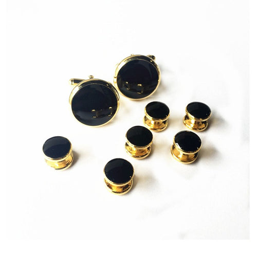 XDS03 Gold Color Classic Cufflinks Tuxedo Studs Set for Men