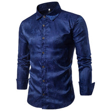 Load image into Gallery viewer, Gold Elegant Shirt Casual Men Party Clothing Blusa Fitness New Arrival Holiday Tops 2018 New Arrival Blouse Floral Male Shirts