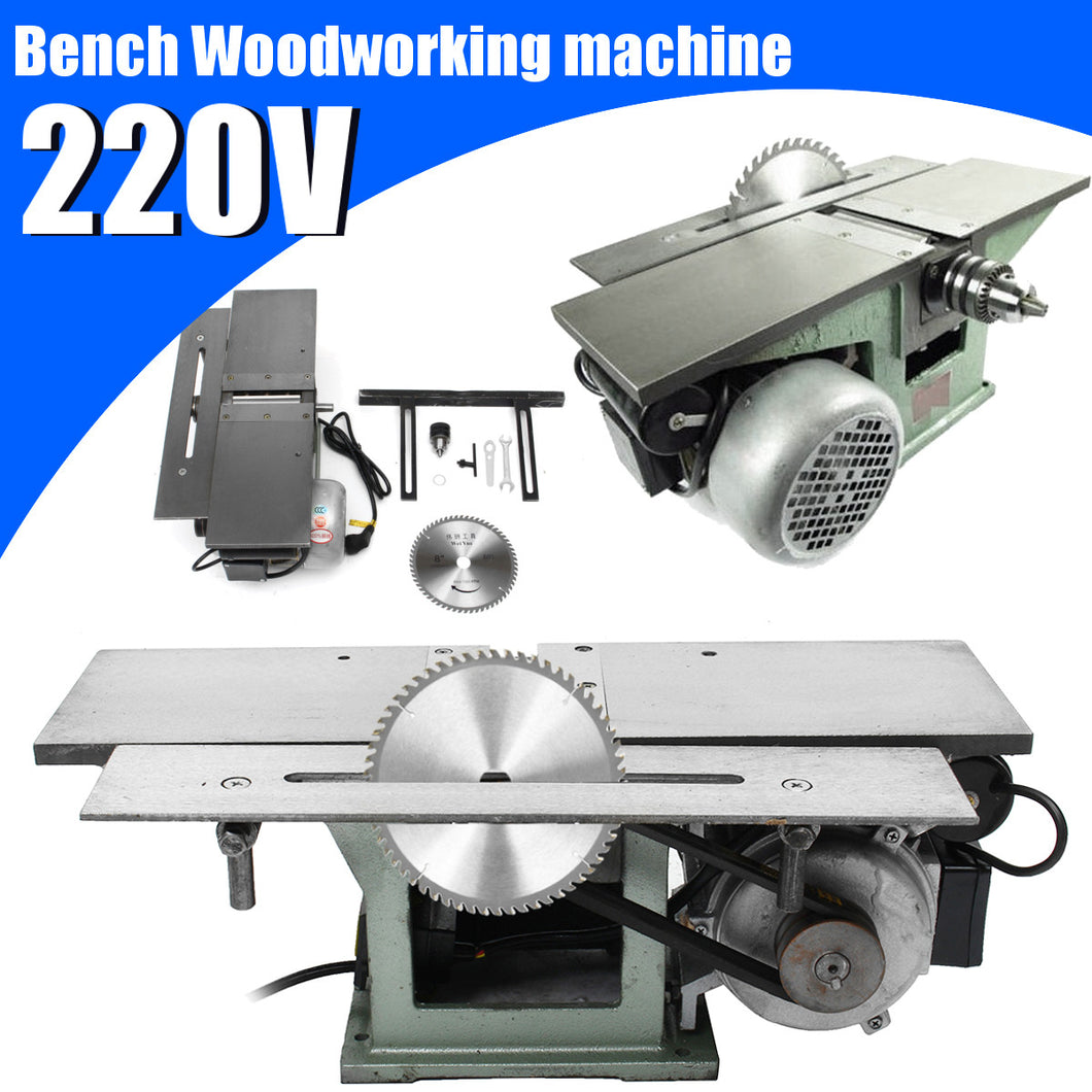 220V Steel Multifunctional Bench Woodworking Machine For Planing Sawing Drilling
