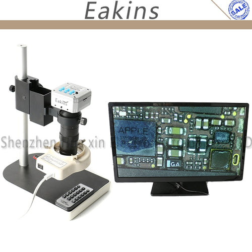 HD 16MP 1080P HDMI USB Digital Industry Video Microscope Camera TF Card Video+C-mount Lens+56 LED Light+Stand For phone PCB Lab