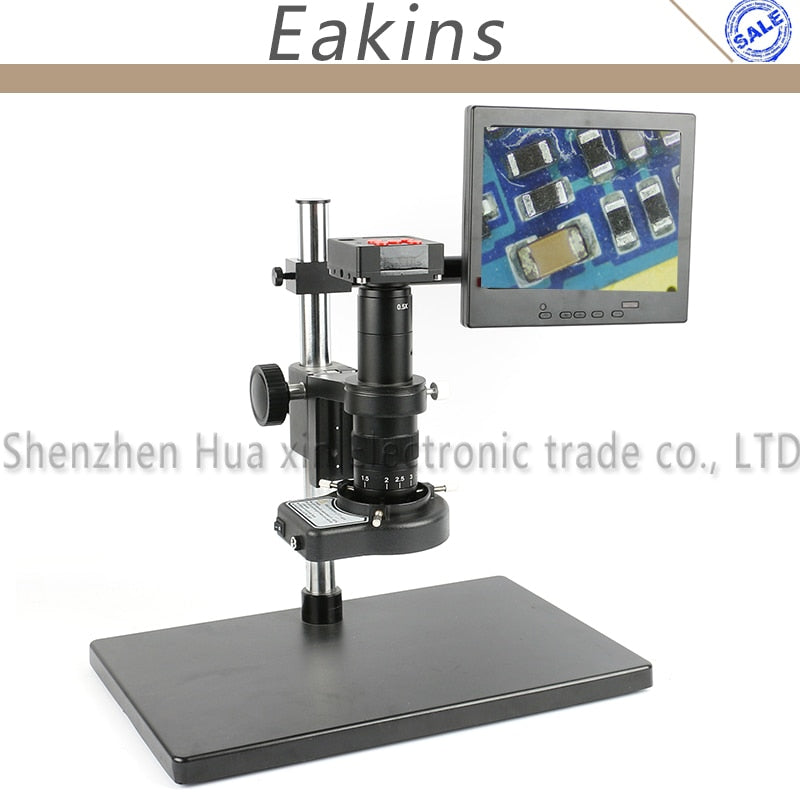 16MP HD 60FPS HDMI USB HD Indusry Lab Microscope Camera TF Video+180X/300X C-Mount Lens+Table Stand+LED light+8