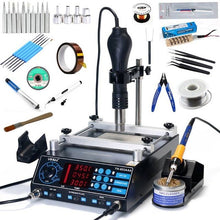 Load image into Gallery viewer, YIHUA 853AAA Preheating Station 3 In 1 Rework Station Soldering Irons Hot Air Desoldering Station With Hot Air Gun Stand for lab