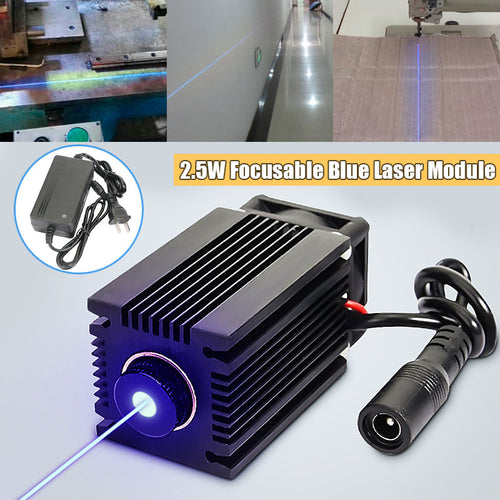 445nm 2.5W 2500mW Blue Laser Module With Heatsink DIY Laser Cutter Engraver US