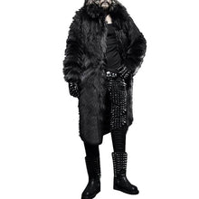 Load image into Gallery viewer, Winter Warm Men Jacket Windbreaker Black White Thicker Long Coat Jacket Faux Fur Parka Outwear Cardigan Long 30#AU24