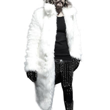 Load image into Gallery viewer, Winter Warm Men Jacket Windbreaker Black White Thicker Long Coat Jacket Faux Fur Parka Outwear Cardigan Long 30#AU24