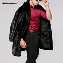 Load image into Gallery viewer, 4XL Winter Warm Fur Long Jackets Mans Hoodies Outerwear chamarra hombre plain dyed Faux Fur hoody outcoat for male fashion coat