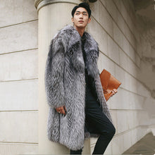 Load image into Gallery viewer, New Specials Imitation Fur Coat Imitation Fox Fur Long Coat Men Silver Fake Fur Plus Size 5XL Male Warm Winter Jacket MZ3031