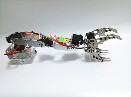 Hello Maker H415 Industrial Robot Mechanical Arm 100% Alloy Six degrees of freedom Robot Arm Rack with 6 Servos