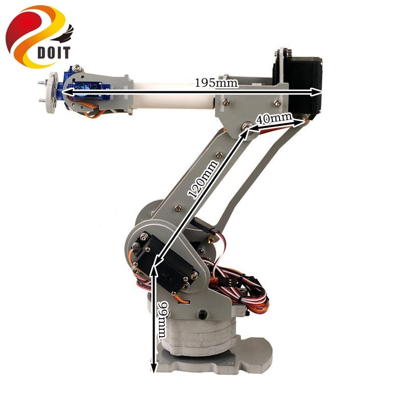6 DoF Robotic Arm Model Motor Servo CNC All Metal Robot Arm Structure Servos Industrial Robot DIY RC Toy UNO