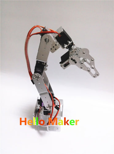 Hello Maker H335 Industrial Robot Mechanical Arm 100% Alloy Six degrees of freedom Robot Arm Rack with 6 Servos